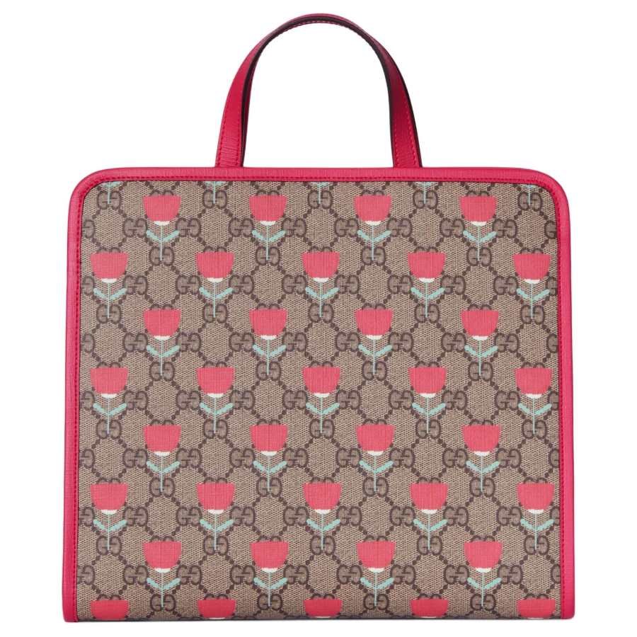 GUCCI GG Supreme Canvas Handbag Kids' Pink & Ebony