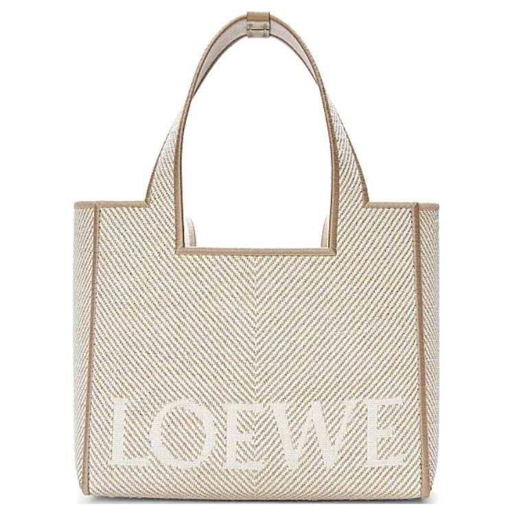 LOEWE Font Tote Canvas Bag, Tote Bag, Shopping Bag, Handbag Small Women's Linen Original