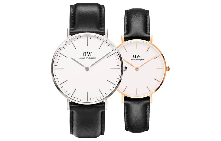 DW/DanielWellington Daniel Wellington Leather Strap Wrist Watches Quartz Movement 32&40MM White Dial Unisex