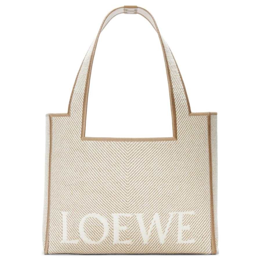 LOEWE Jacquard Canvas Bag, Tote Bag, Shopping Bag, Handbag Medium Women's Linen Original