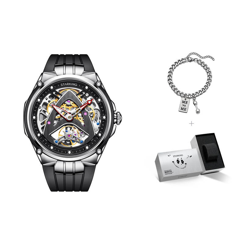 STARKING STARKING Limited Collaboration Spece X Collection Trendy Automatic Mechanical Movement Silicone Strap Watch