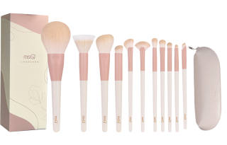 MSQ 11 Pcs Milk Puff Makeup Brushes Portable Antibacterial Blended Detail Soft Skin Friendly