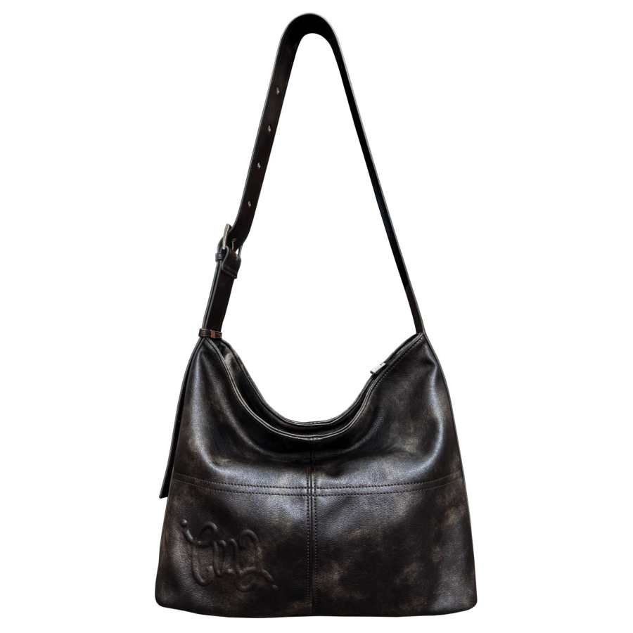 CULTIVATOR Pu Shoulder Bag Large Women's Brown/Umber/Black Gray