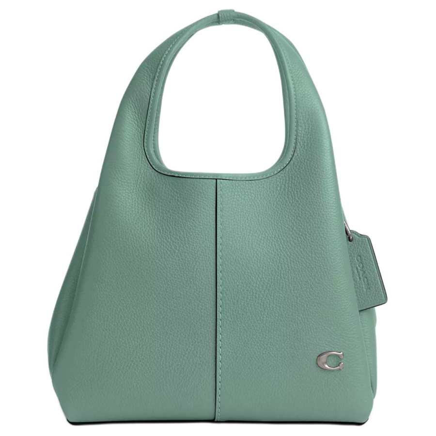 COACH Lana Polished Pebbled Leather Handbag, Shoulder Bag Medium Women's Blue Crystal