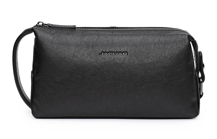JAGUAR Top Grain Cow Leather Handbag Clutch Small Men's