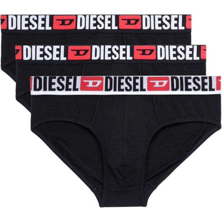 DIESEL Umbx Damien All Over Logo Waist Boxers 3 Pack Black/Blue/Red