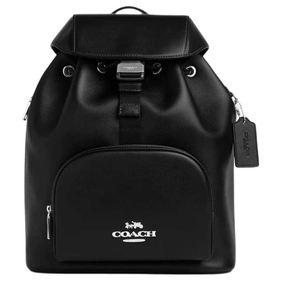 COACH COACH PACE Refined Calfskin Backpack Large Unisex Silver & Black