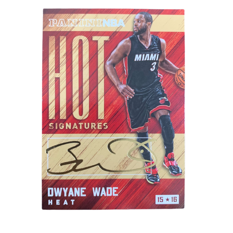 PANINI 2015 NBA Miami Heat, Dwyane Wade, Signature, Hot Signature, The Flash Star Card, Card Quality Guaranteed