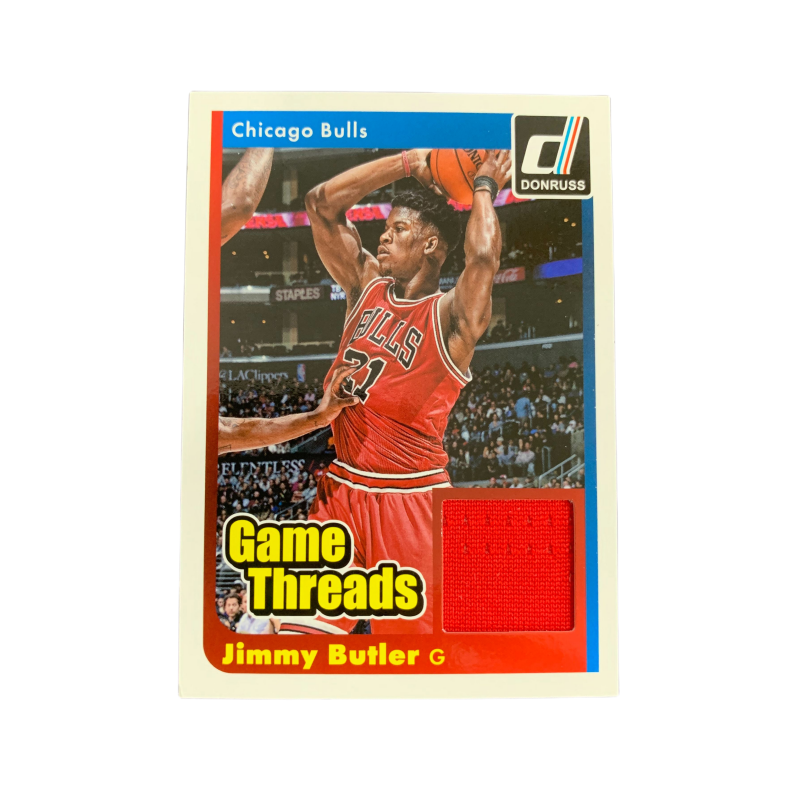 PANINI 2014 15 Prizm Durex Bulls Jimmy Butler Game Used Red Jersey Cut Game Threads Card Access Pass Sports Cards 1 Pc