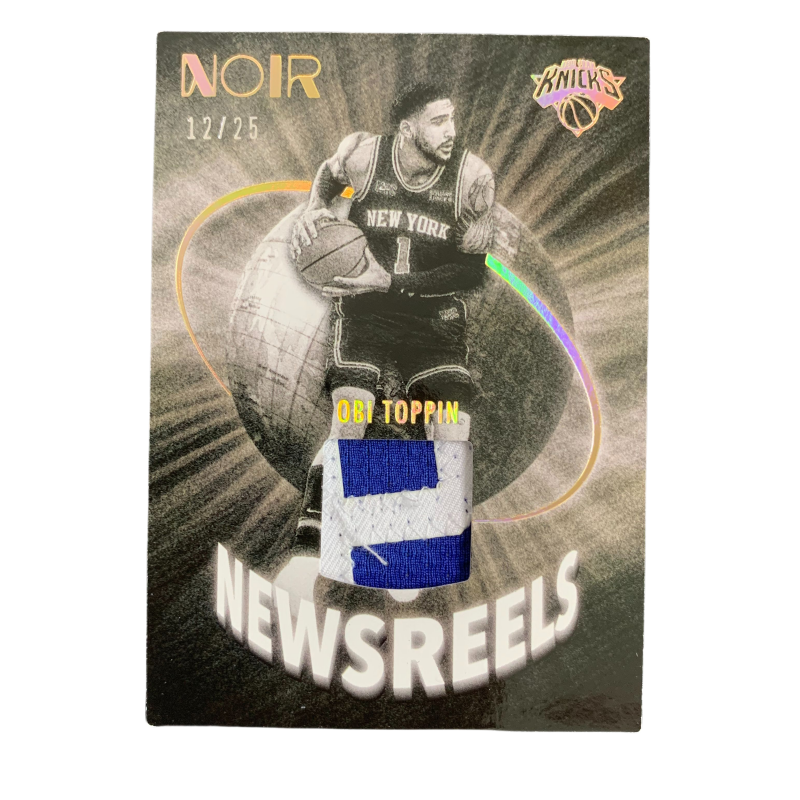 PANINI 2021 22 Knicks, Obi Toppin 12/25 Parallel, Match Issued Jersey, Star Card Pass Through Sports Cards 1 Pc
