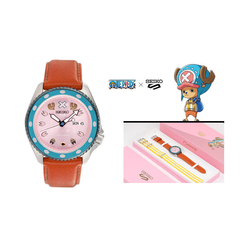 SEIKO Athleisure Automatic Mechanical Movement Leather Strap Watch 42.5mm Unisex Pink Watch Dial