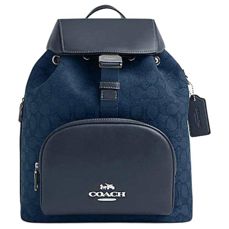 COACH COACH PACE Fabric With Cow Leather Backpack Large Unisex Denim Blend Deep Denim