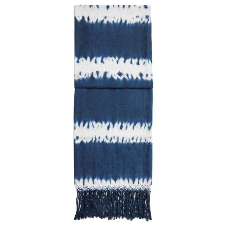 COACH Brand Logo Cotton Knit Scarves Women's Blue