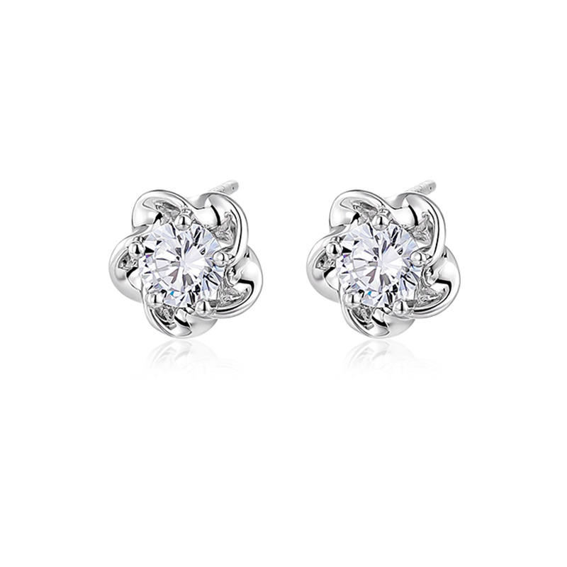 KADER 925 Sterling Silver Synthetic Cubic Zirconia Stud Earrings Women's Silver White, Multi Style Box