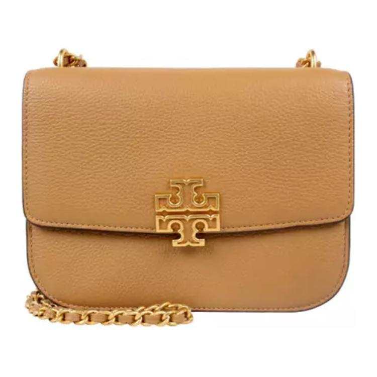 TORY BURCH Britten Cow Leather Crossbody Bag, Shoulder Bag Women's Caramel