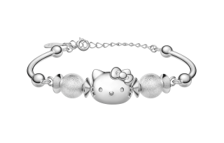 TIDECOLOR Hello Kitty 925 Sterling Silver Bracelets Women's Silver