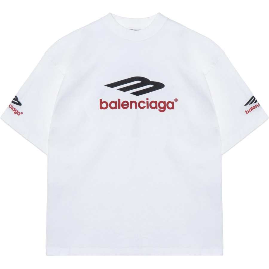 Balenciaga 3B Sports Icon FW23 T Shirt Loose Fit Unisex White