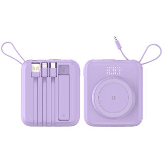 SUIDDY Magnetic Power Bank With Built in Cable 10000mAh 15W18W20W Magsafe Wireless Cable 3 in 1 Q12