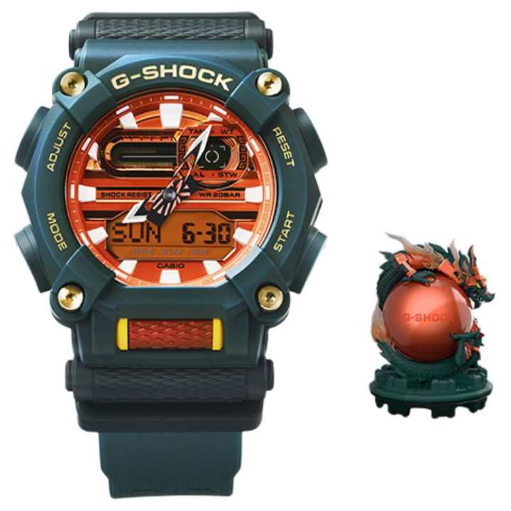 CASIO CASIO Men Liquid Crystal/Analog Dual Display Series Orange Watch