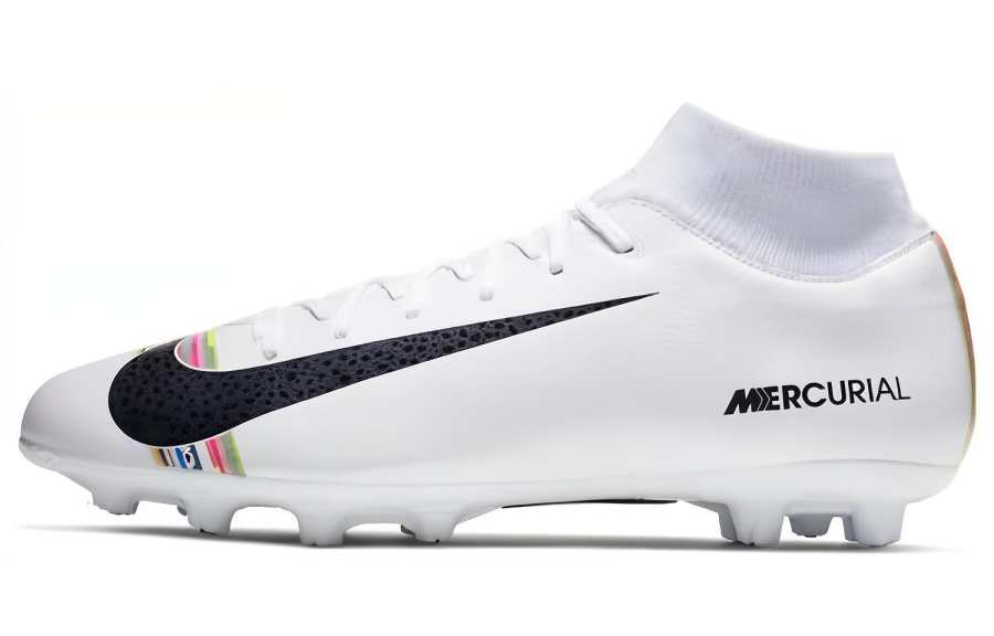 Nike Nike Mercurial Superfly 6 HG Hard Ground Slip Resistant Abrasion Resistant Soccer Shoes Men's White