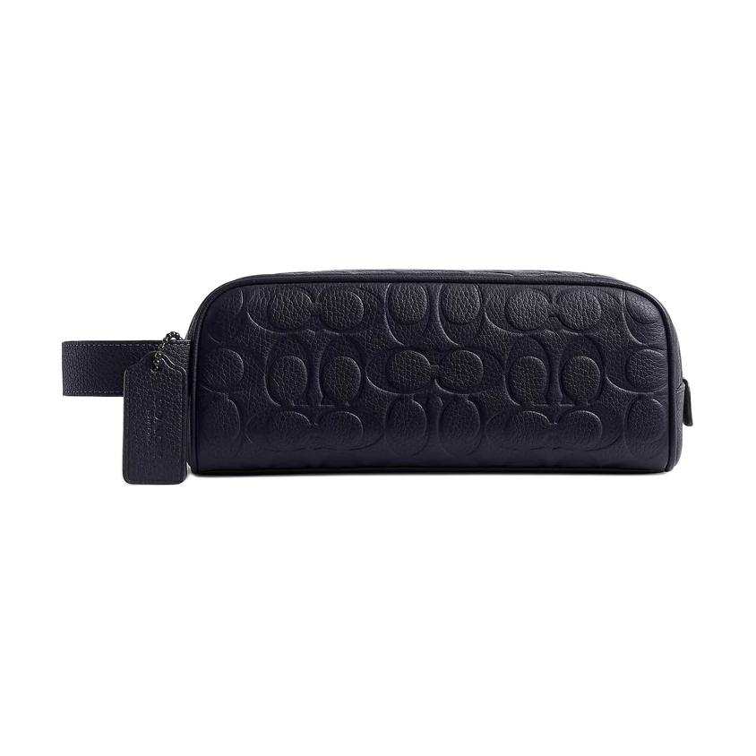COACH Travel Kit Grain Leather Wallet Regular Women's Black