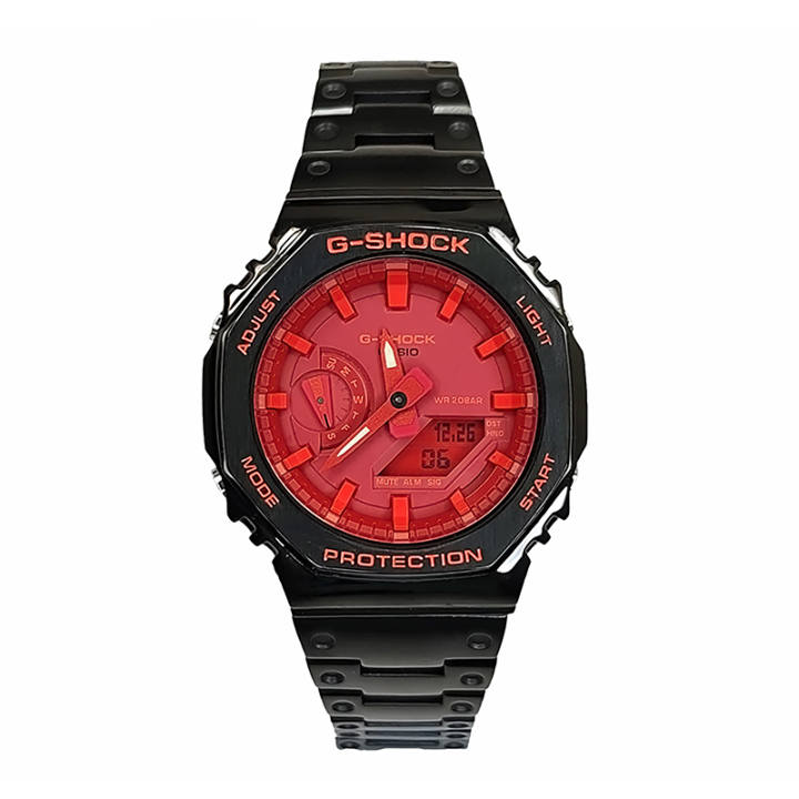 CASIO CASIO Men Liquid Crystal/Analog Dual Display Series 44mm Red Watch