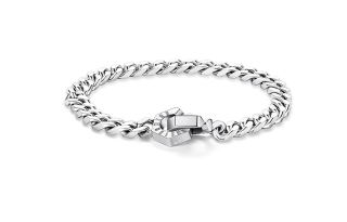 TIDECOLOR Titanium Steel Cuban Bracelet Unisex Silver