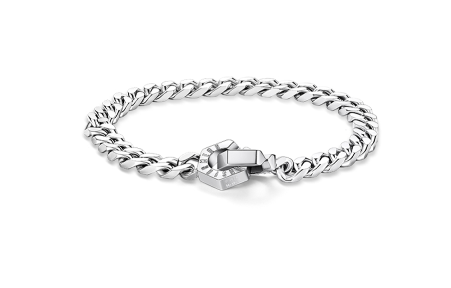 TIDECOLOR TIDECOLOR Titanium Steel Cuban Bracelet Unisex Silver