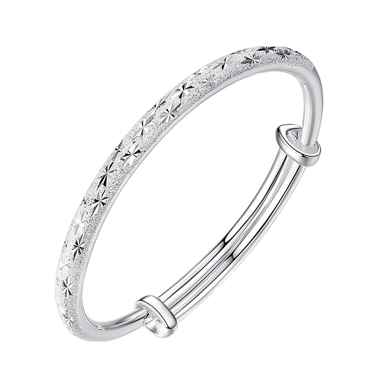 WINY WINY 999 Fine Silver Material Bangles Women's Silver