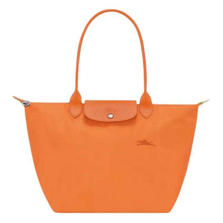 LONGCHAMP Recycled Polyamide Canvas Dumpling Bag Handbag, Shoulder Bag Women's Orange