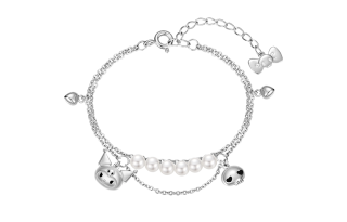 TIDECOLOR 925 Sterling Silver Shell Pearl Bracelet Women's Silver
