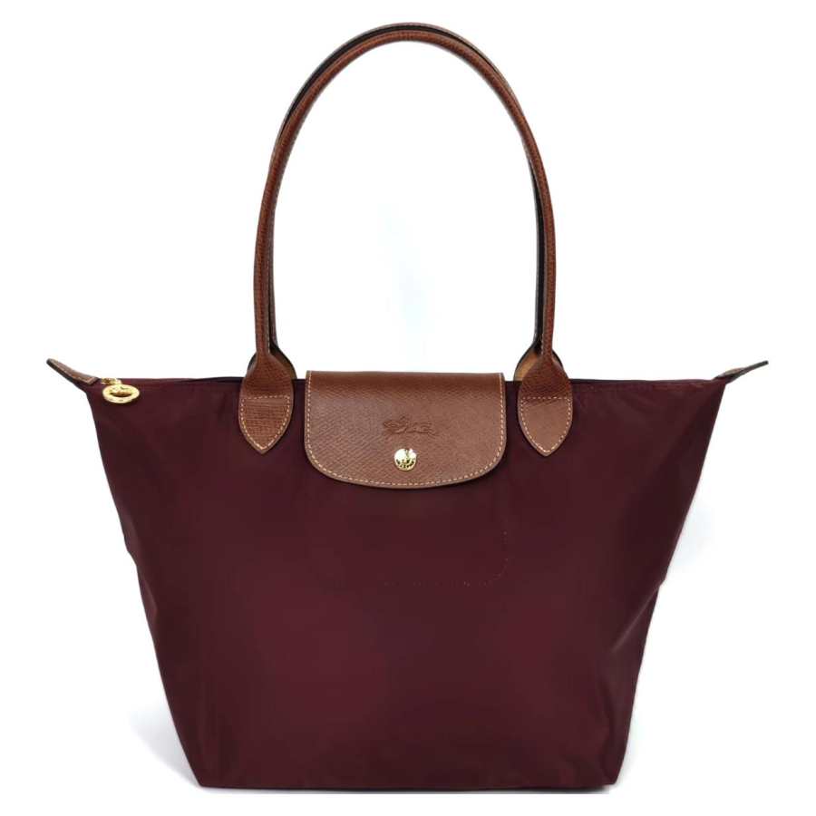 LONGCHAMP Le Pliage Recycled Polyamide With Canvas Shoulder Bag Medium Women's Burgundy