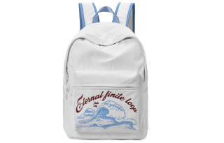 FINITE LOOP FINITE LOOP Recycled Material Backpack Large Capacity Backpack Unisex White