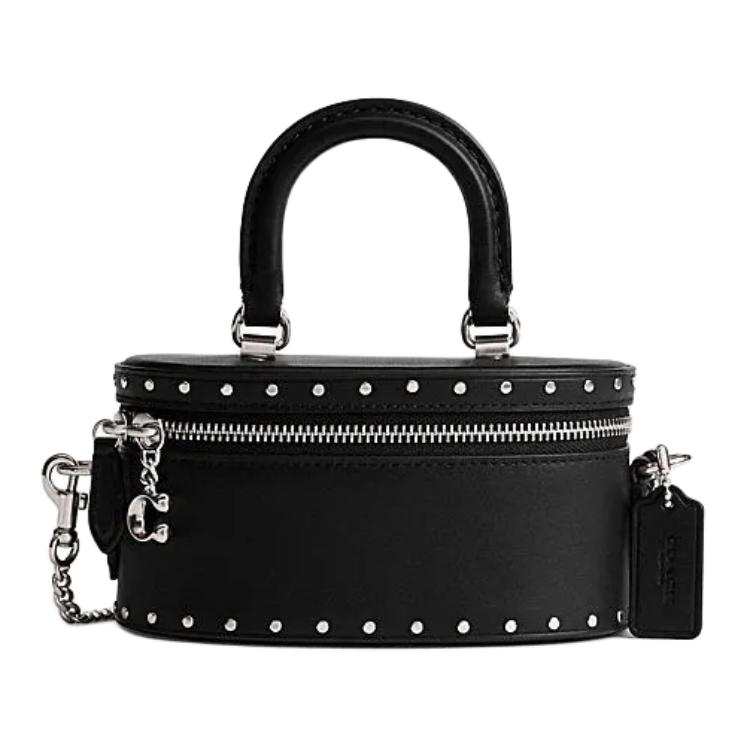 COACH Trail Cow Leather Shoulder Bag, Crossbody Bag Small Women's Black
