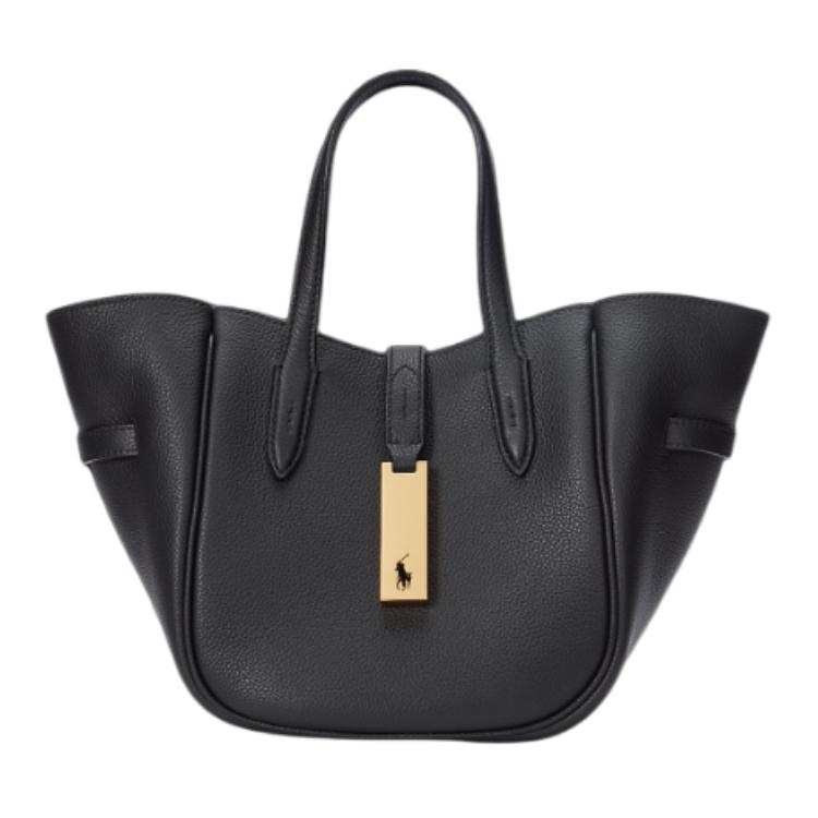 Polo Ralph Lauren Polo ID Cow Leather Handbag Small Women's Black