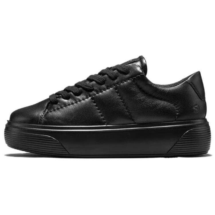 Ecco Ecco Cow Leather Low top Skateboard Shoes Women's Black