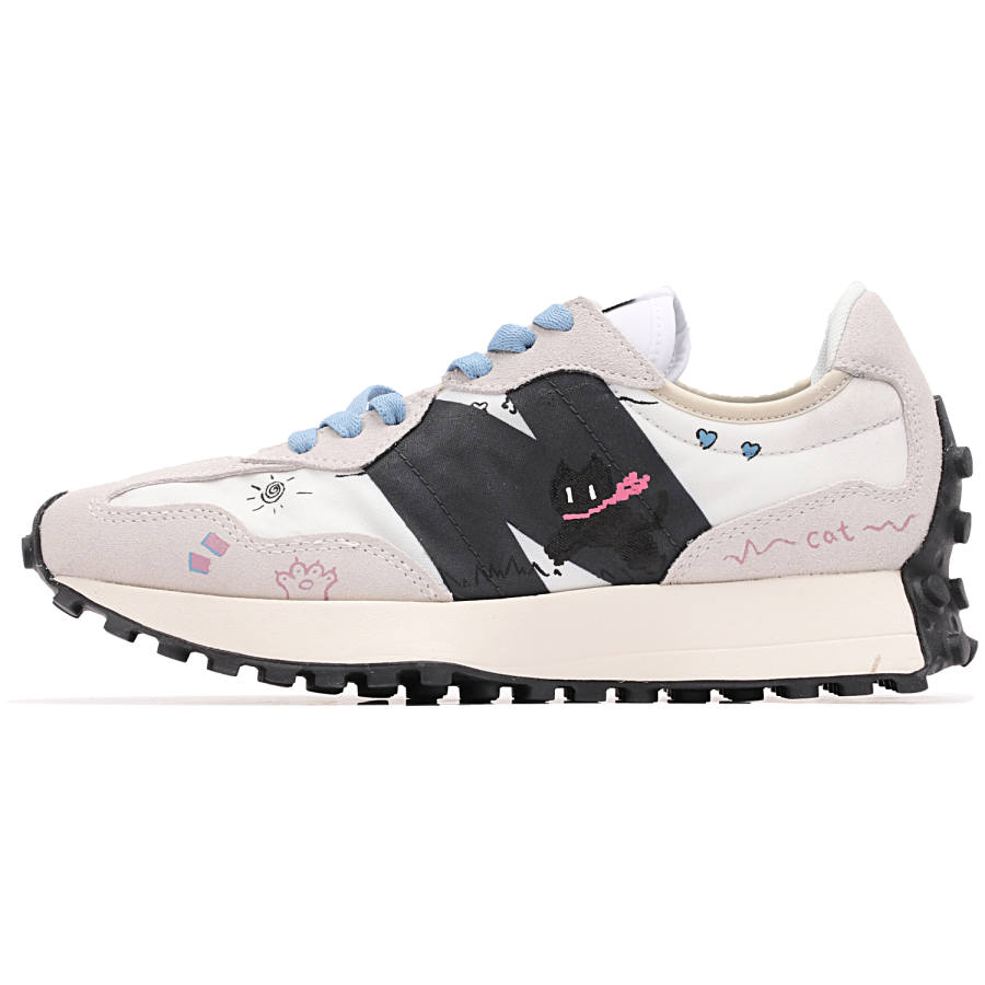 New Balance New Balance NB 327 Cushioning Anti-Slip Wear-Resistant Breathability Low-Top Running Shoes Unisex Black White Gray