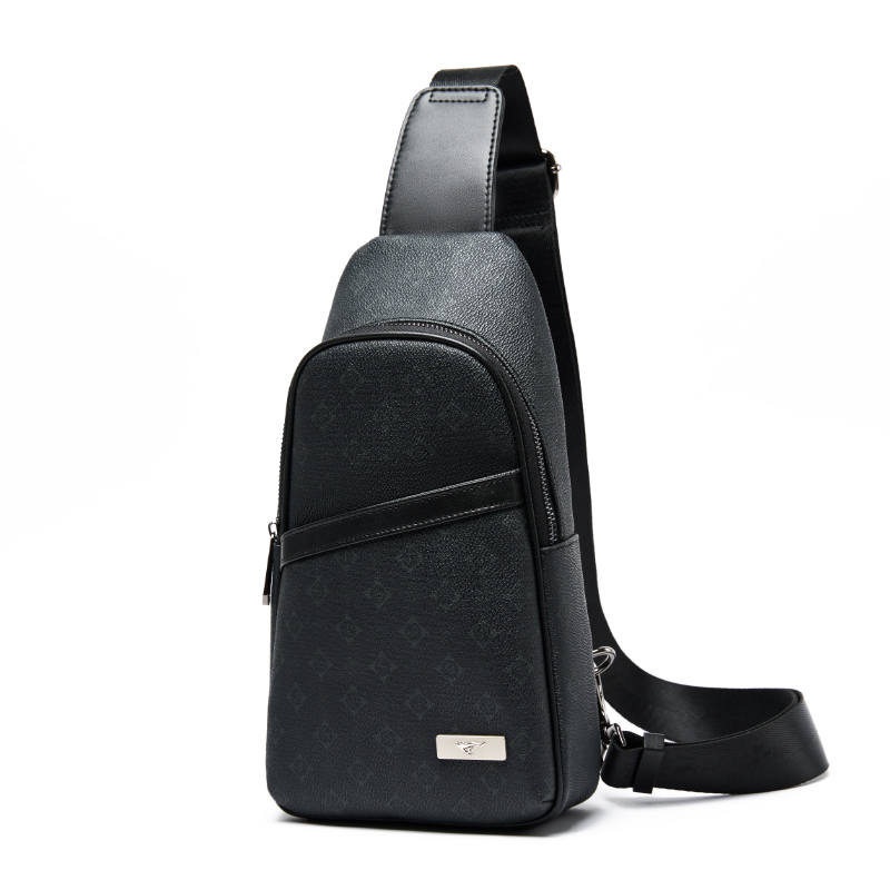 SEPTWOLVES PVC Sling Bag, Crossbody Bag, Commute QPL Regular Men's Black