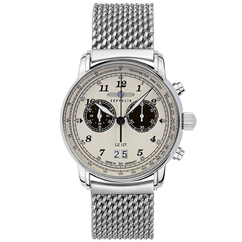 ZEPPELIN Piaget Collection Quartz Movement Men's Watches Watch 40 White Dial Steel Strap