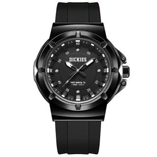 Dickies Fresh Look Collection Wrist Watches Quartz Movement Silicone Strap Black Dial Unisex