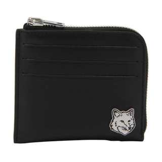 Maison Kitsune Calfskin Wallet Men's Black