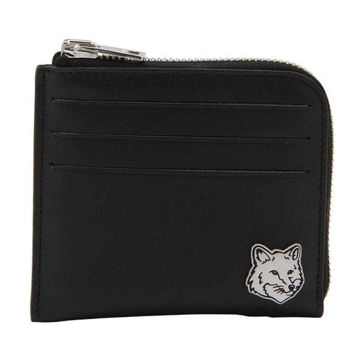 Maison Kitsune Calfskin Wallet Men's Black