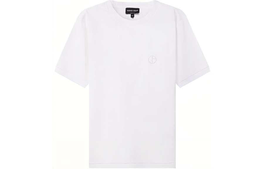 GIORGIO ARMANI T Shirts Men's White Crew Neck Moderate Straight Fit