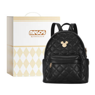 Disney Mickey Series Synthetic Leather Backpack Regular Unisex Black/White/Pink