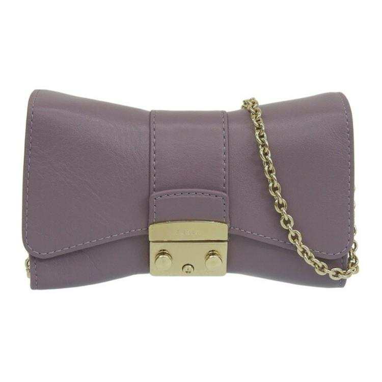 Furla Metropolis Collection Leather Crossbody Bag, Shoulder Bag Women's Purple