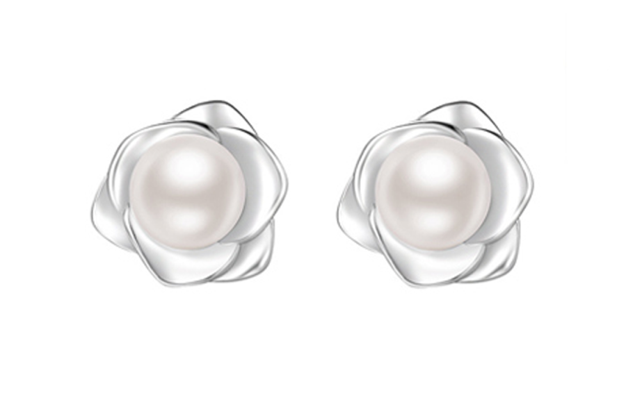 Asia Star Sterling Silver Stud Earrings Women's