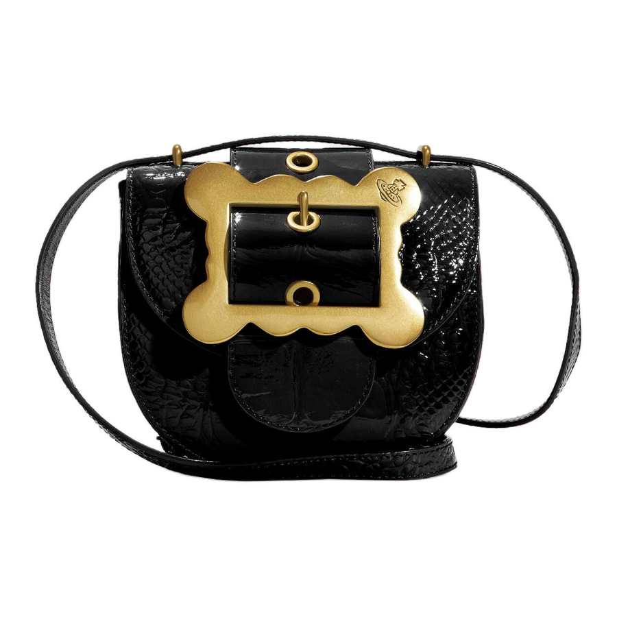 Vivienne Westwood Patent Leather With Leather Shoulder Bag Regular Women's Black