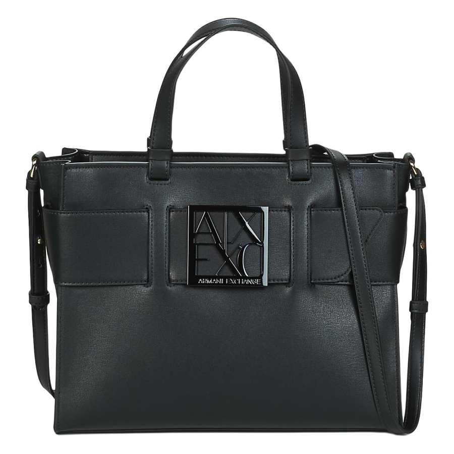 ARMANI EXCHANGE ARMANI EXCHANGEAE PU With Synthetic Leather Tote Bag, Shopping Bag, Handbag, Shoulder Bag Women's Black