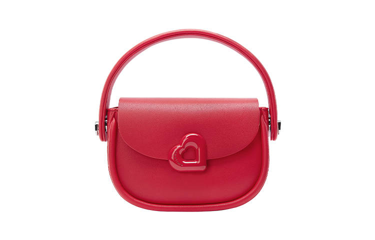 ONE TIME Synthetic Leather Heart Handbag Crossbody Bag Regular Women's Red/Black/Cherry Blossom Pink/Yellow Cream