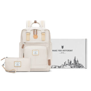 MYD Polyester Laptop Backpack Medium Unisex Nut